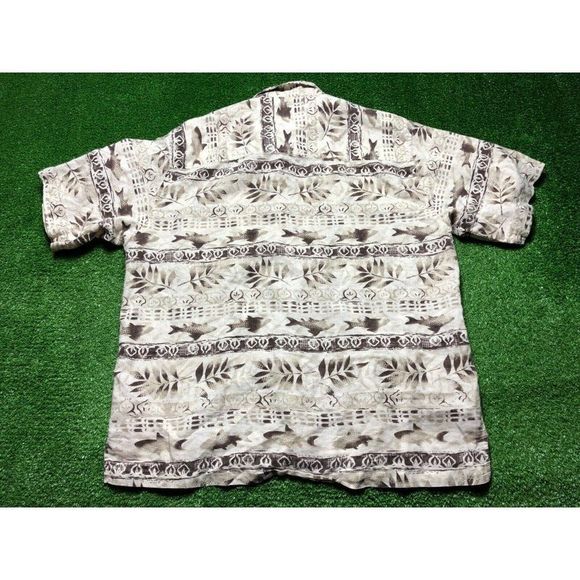 Bugle Boy Fish Mens Brown Short Sleeve Button Front Shirt Size 2XL - Picture 7 of 7